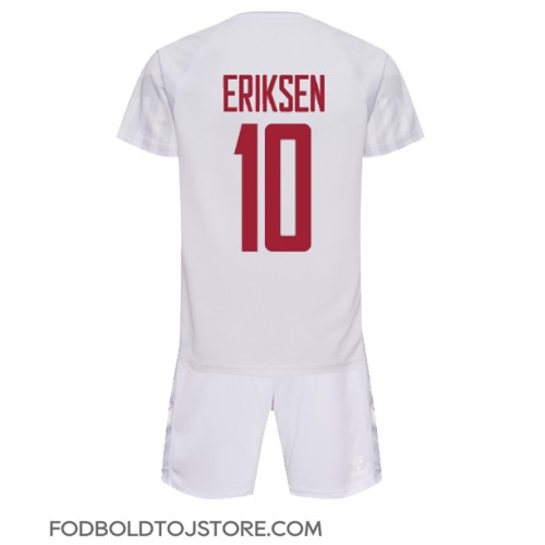 Danmark Christian Eriksen #10 Udebanesæt Børn VM 2022 Kortærmet (+ Korte bukser)